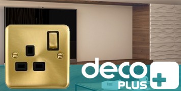 Click Satin Brass Deco Plus Switches and Sockets