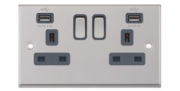 Selectric Satin Chrome 7MPRO Switches & Sockets