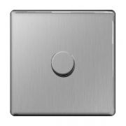 Screwless Brushed Steel Dimmer Switches