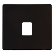 Click SCP115MB Definity Metal Black Screwless 1 Gang RJ11 Telephone Outlet Cover Plate