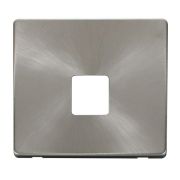Click SCP120BS Brushed Steel Definity Screwless 1 Gang Telephone Socket Cover Plate