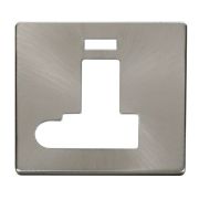 Click SCP152BS Brushed Steel Definity Screwless 13A Flex Outlet Neon Switched Fused Spur Unit Cover Plate