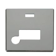 Click SCP153CH Polished Chrome Definity Screwless 13A Flex Outlet Neon Fused Spur Unit Cover Plate