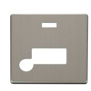 Click SCP153SS Stainless Steel Definity Screwless 13A Flex Outlet Neon Fused Spur Unit Cover Plate