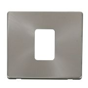 Click SCP200BS Brushed Steel Definity Screwless 45A Switch Cover Plate