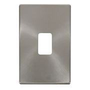Click SCP202BS Brushed Steel Definity Screwless 45A Vertical Switch Cover Plate