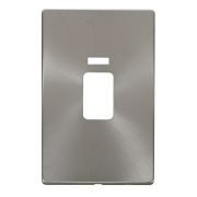 Click SCP203BS Brushed Steel Definity Screwless 45A Neon Vertical Switch Cover Plate