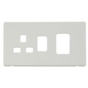 Click SCP204MW Matt White Definity Screwless 45A Switch and Switched Socket Cover Plate