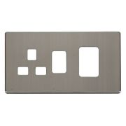 Click SCP204SS Stainless Steel Definity Screwless 45A Switch and Switched Socket Cover Plate