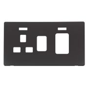 Click SCP205BK Matt Black Definity Screwless 45A Switch and Neon Switched Socket Cover Plate