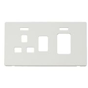 Click SCP205MW Matt White Definity Screwless 45A Switch and Neon Switched Socket Cover Plate