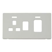 Click SCP205PW White Definity Screwless 45A Switch and Neon Switched Socket Cover Plate