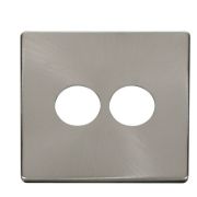 Click SCP222BS Brushed Steel Definity Screwless 2 Gang Toggle Switch Cover Plate