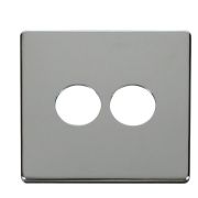 Click SCP222CH Polished Chrome Definity Screwless 2 Gang Toggle Switch Cover Plate