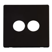 Click SCP222MB Definity Metal Black Screwless 2 Gang Toggle Switch Cover Plate