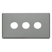 Click SCP223CH Polished Chrome Definity Screwless 3 Gang Toggle Switch Cover Plate