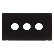Click SCP223MB Definity Metal Black Screwless 3 Gang Toggle Switch Cover Plate