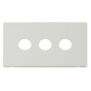 Click SCP223MW Matt White Definity Screwless 3 Gang Toggle Switch Cover Plate