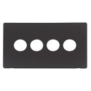 Click SCP224BK Matt Black Definity Screwless 4 Gang Toggle Switch Cover Plate
