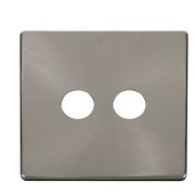 Click SCP232BS Brushed Steel Definity Screwless 2 Gang Co-Axial Satellite Socket Cover Plate