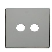 Click SCP232CH Polished Chrome Definity Screwless 2 Gang Co-Axial Satellite Socket Cover Plate