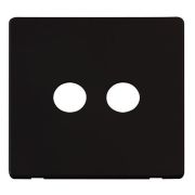 Click SCP232MB Definity Metal Black Screwless 2 Gang Coaxial Outlet Cover Plate