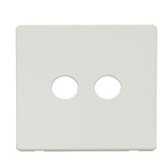Click SCP232MW Matt White Definity Screwless 2 Gang Co-Axial Satellite Socket Cover Plate