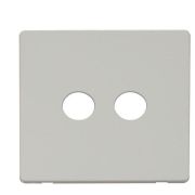 Click SCP232PW White Definity Screwless 2 Gang Co-Axial Satellite Socket Cover Plate