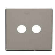 Click SCP232SS Stainless Steel Definity Screwless 2 Gang Co-Axial Satellite Socket Cover Plate