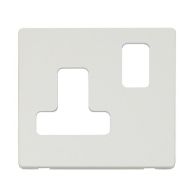 Click SCP234MW Matt White Definity Screwless 1 Gang 15A Round Pin Switched Socket Cover Plate