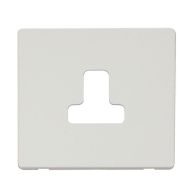 Click SCP238MW Matt White Definity Screwless 1 Gang 5A Round Pin Socket Cover Plate