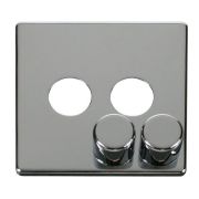 Click SCP242CH Polished Chrome Definity Screwless 2 Gang Dimmer Switch Cover Plate