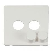 Click SCP242MW Matt White Definity Screwless 2 Gang Dimmer Switch Cover Plate