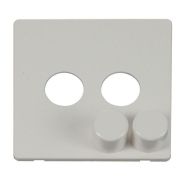 Click SCP242PW White Definity Screwless 2 Gang Dimmer Switch Cover Plate