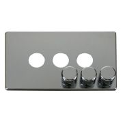 Click SCP243CH Polished Chrome Definity Screwless 3 Gang Dimmer Switch Cover Plate