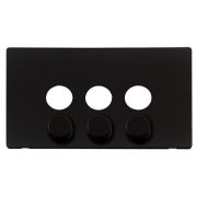 Click SCP243MB Definity Metal Black Screwless 3 Gang Dimmer Switch Cover Plate