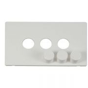 Click SCP243MW Matt White Definity Screwless 3 Gang Dimmer Switch Cover Plate