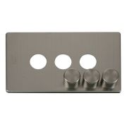 Click SCP243SS Stainless Steel Definity Screwless 3 Gang Dimmer Switch Cover Plate