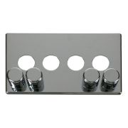 Click SCP244CH Polished Chrome Definity Screwless 4 Gang Dimmer Switch Cover Plate