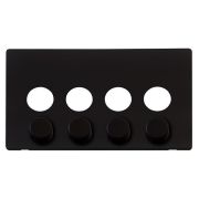 Click SCP244MB Definity Metal Black Screwless 4 Gang Dimmer Switch Cover Plate