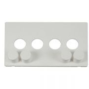 Click SCP244MW Matt White Definity Screwless 4 Gang Dimmer Switch Cover Plate