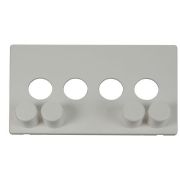 Click SCP244PW White Definity Screwless 4 Gang Dimmer Switch Cover Plate