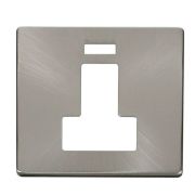 Click SCP252BS Brushed Steel Definity Screwless 13A Neon Switched Fused Spur Unit Cover Plate