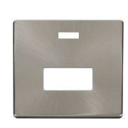 Click SCP253BS Brushed Steel Definity Screwless 13A Neon Fused Spur Unit Cover Plate