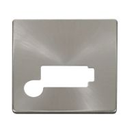 Click SCP350BS Brushed Steel Definity Screwless 13A Flex Outlet Lockable Fused Spur Unit Cover Plate