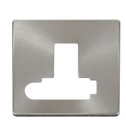 Click SCP351BS Brushed Steel Definity Screwless 13A Flex Outlet Lockable Switched Fused Spur Unit Cover Plate