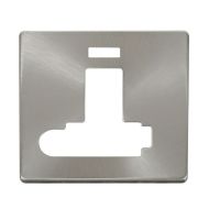 Click SCP352BS Brushed Steel Definity Screwless 13A Flex Outlet Neon Lockable Switched Fused Spur Unit Cover Plate