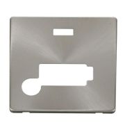 Click SCP353BS Brushed Steel Definity Screwless 13A Flex Outlet Neon Lockable Fused Spur Unit Cover Plate