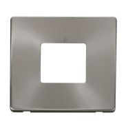 Click SCP402BS Brushed Steel Definity Screwless 1 Gang 2 Aperture Cover Plate