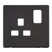 Click SCP435BK Matt Black Definity Screwless 1 Gang 13A Switched UK Socket Cover Plate